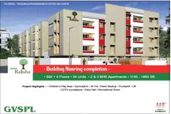 Book 2 and 3 BHK apartments  in GVSPL Raksha, Chennai